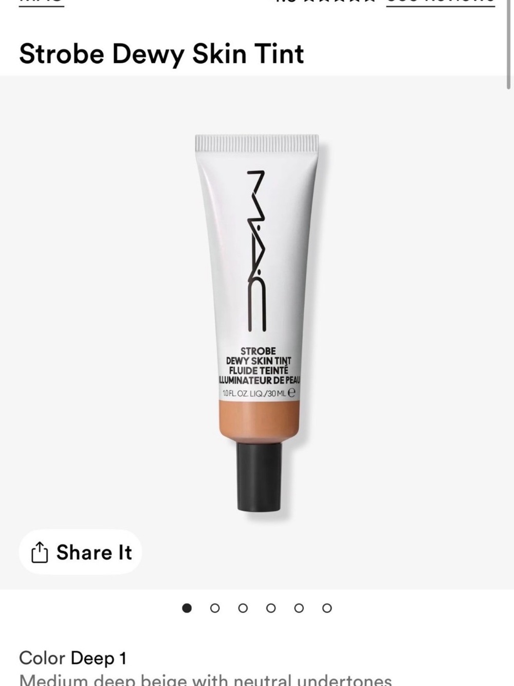 MAC Cosmetics Strobe Dewy Skin Tint – Deep 1